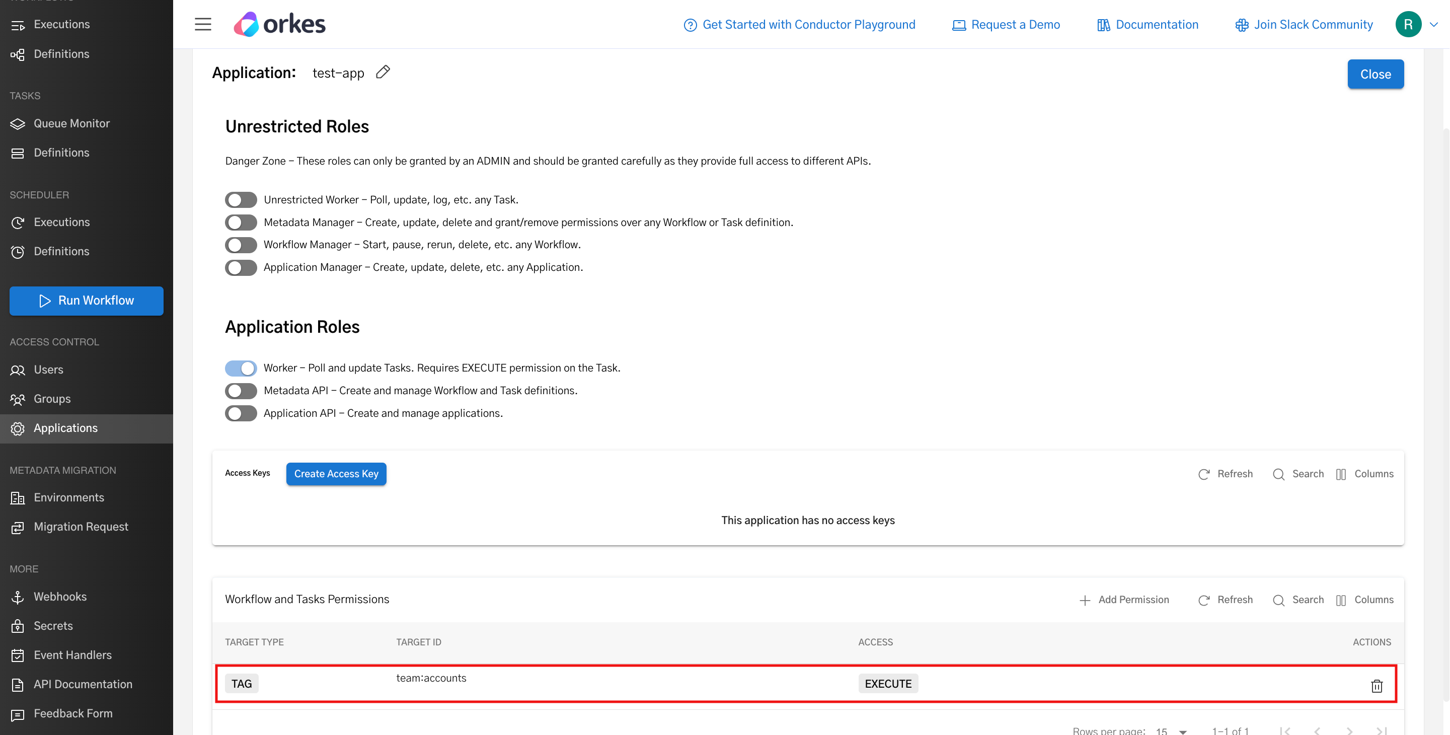 Adding tags to application in Conductor