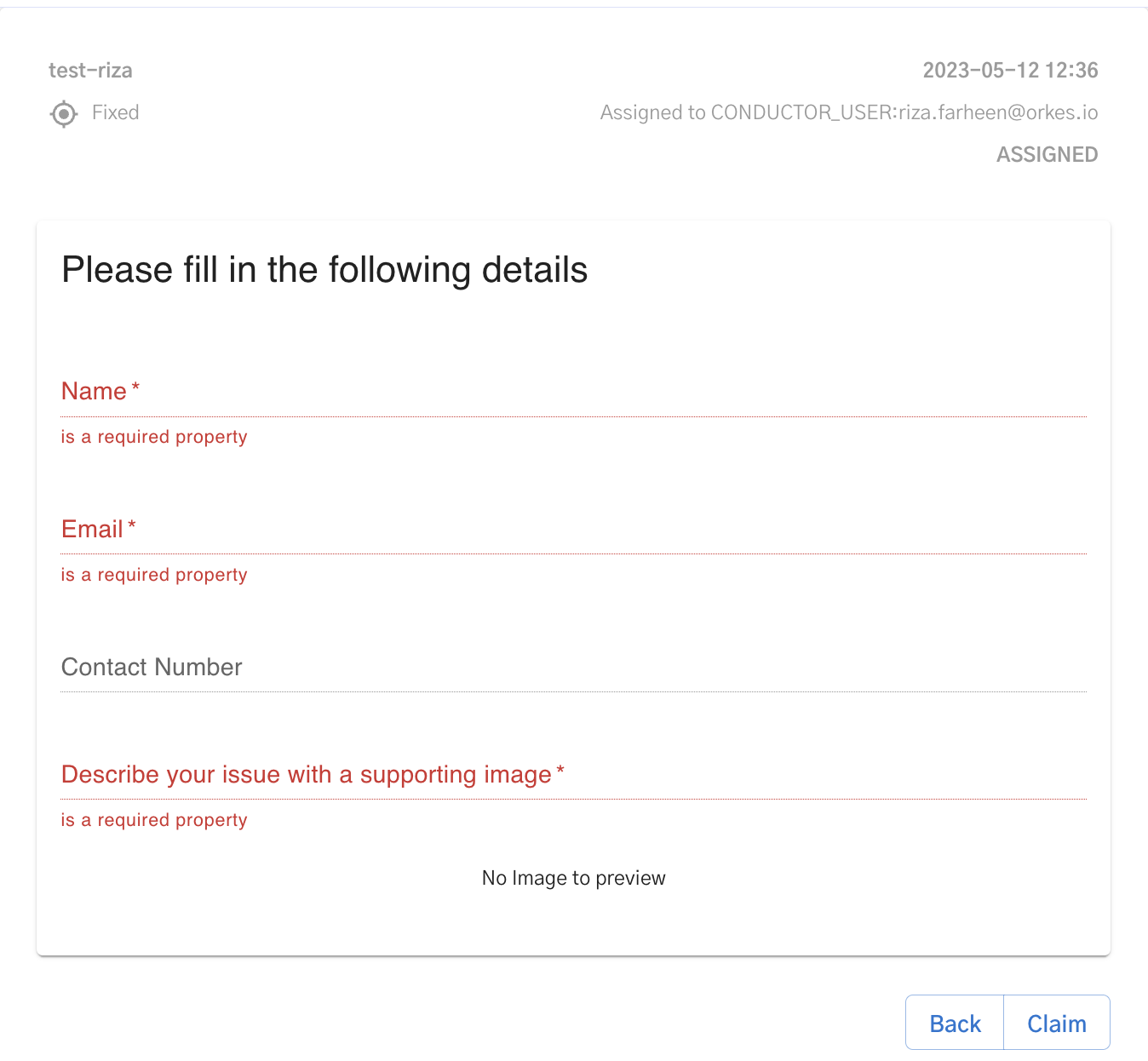 Claiming human tasks forms 