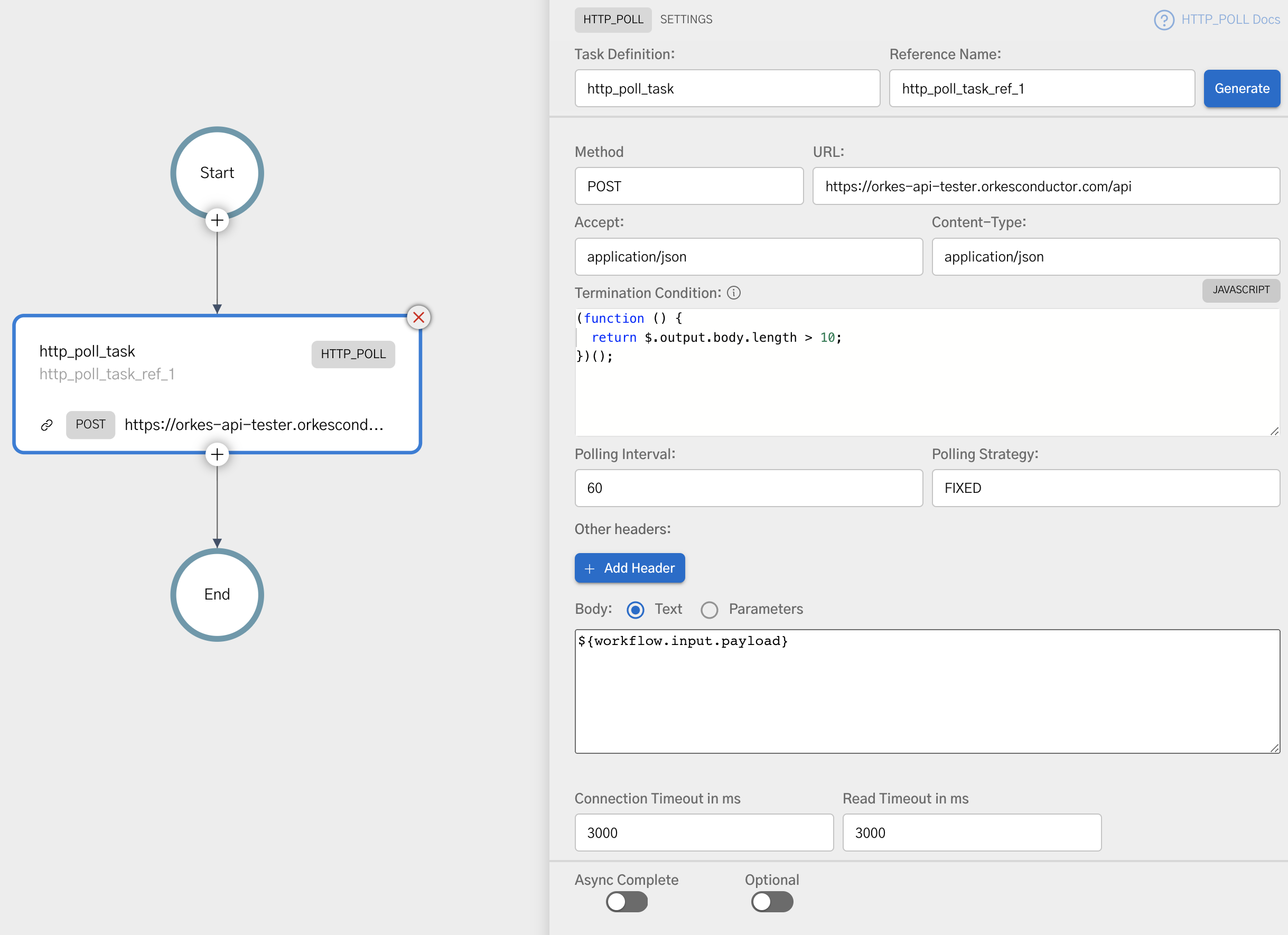 Adding HTTP Poll Task