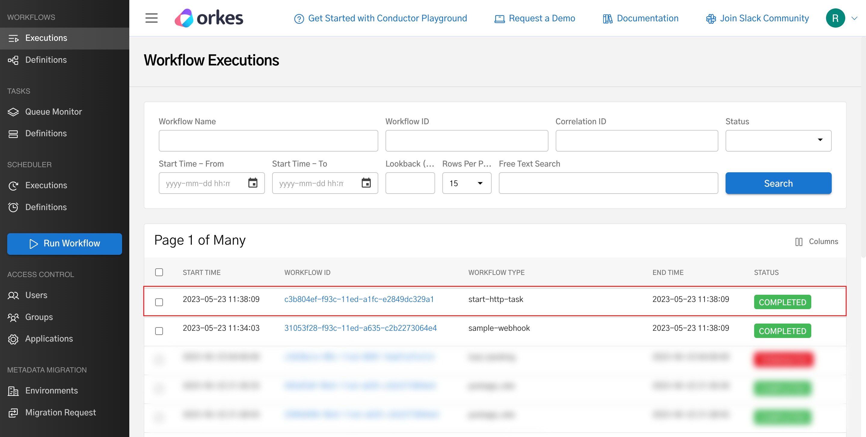 Workflow triggered when request came from Postman