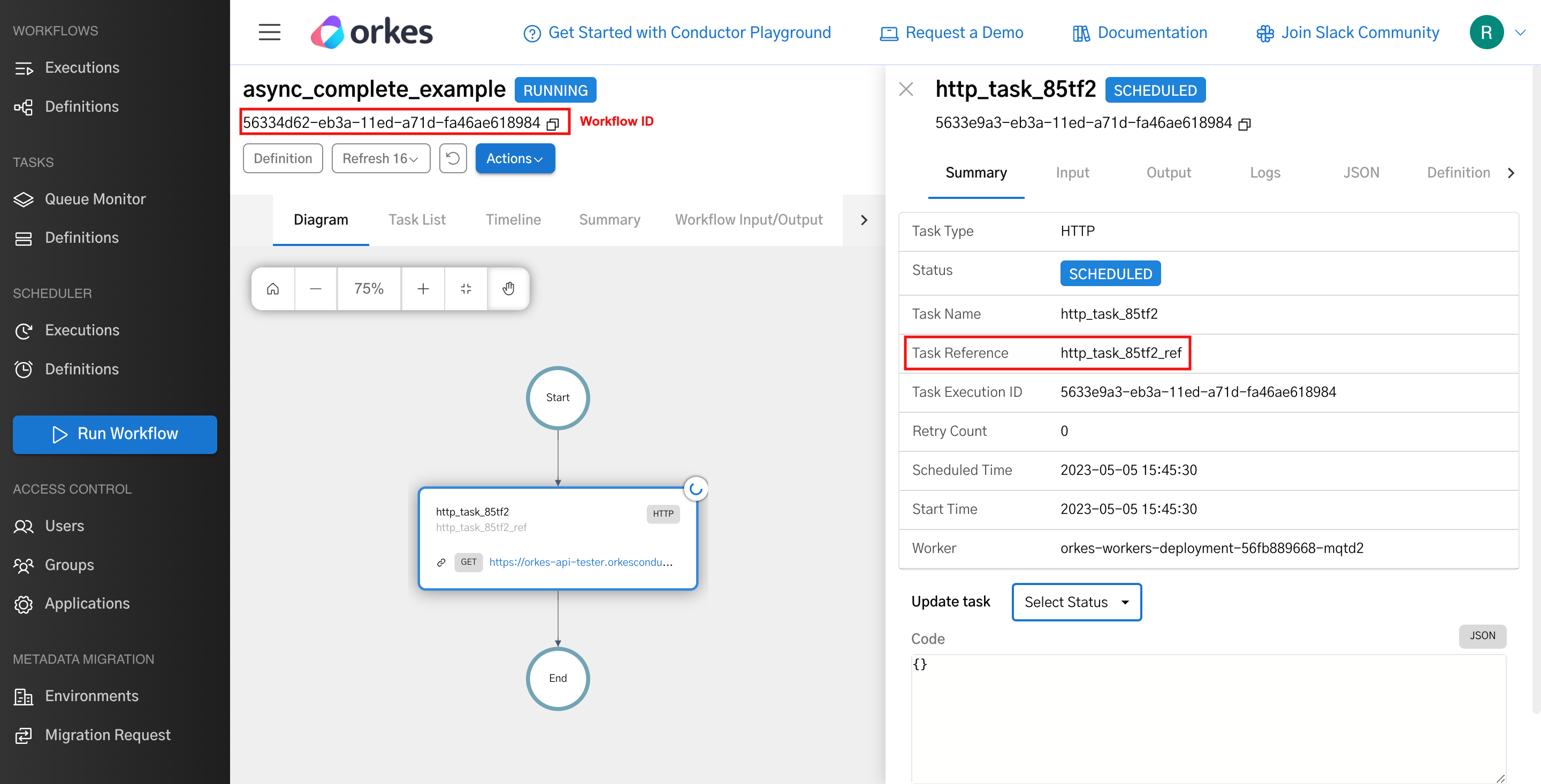 Workflow ID in Conductor