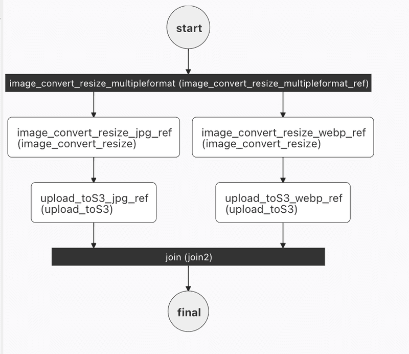 workflow diagram with a fork