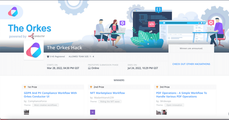 Winners from the Orkes Hack hackathon
