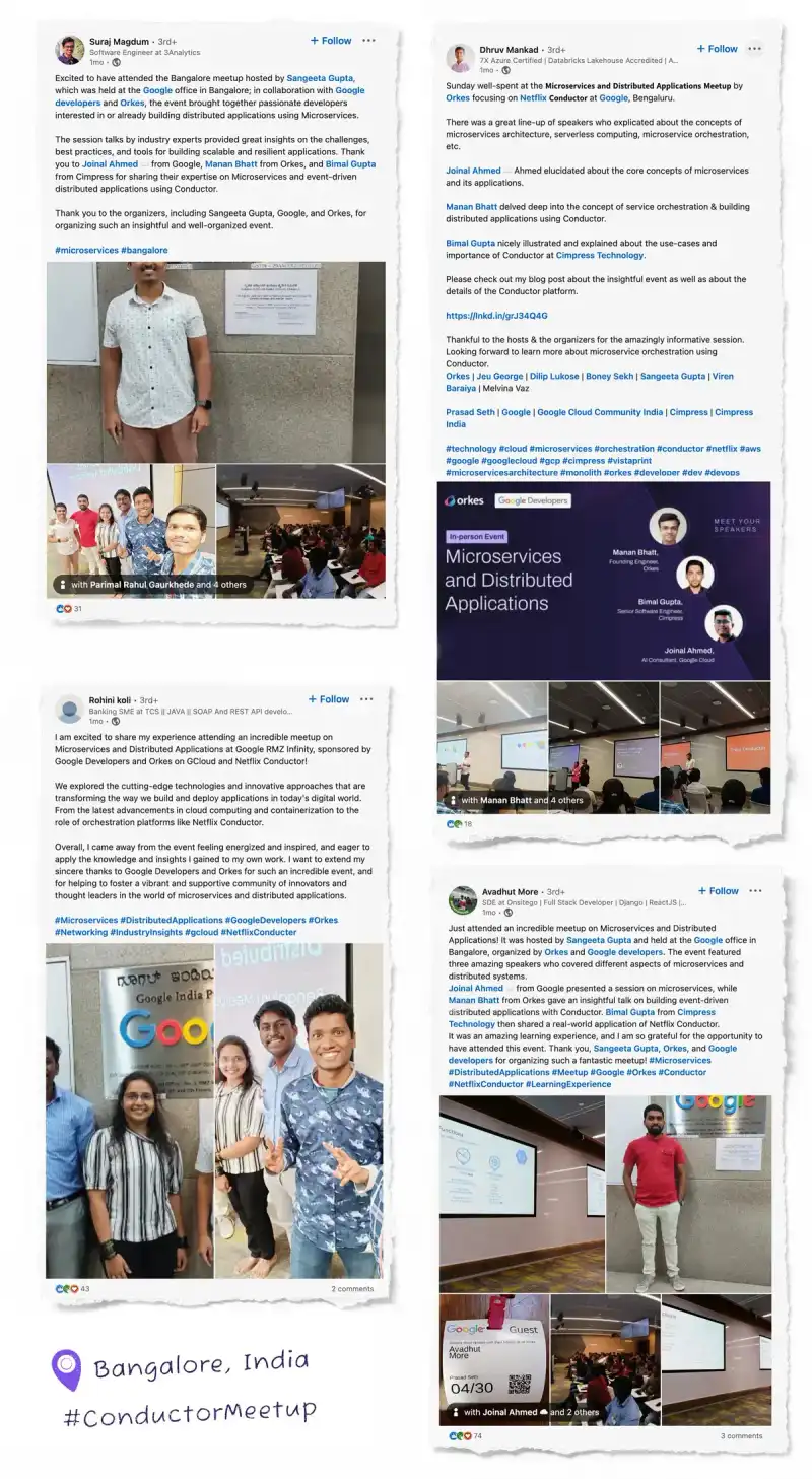 LinkedIn mentions for Bangalore Meetup