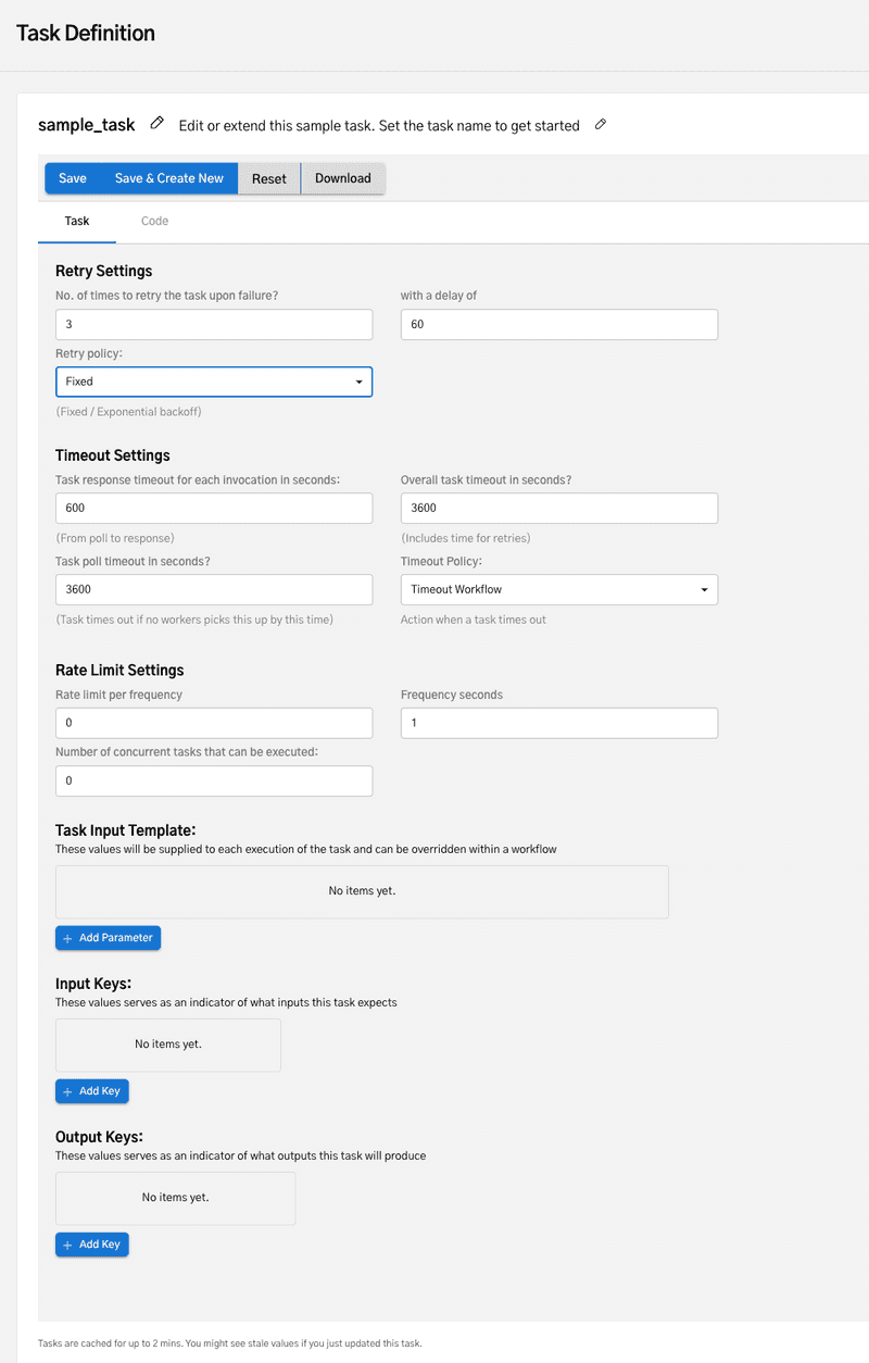 UI Enhancement for creating task definitions