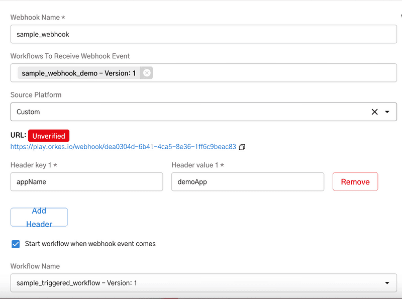 Webhook with URL unverified